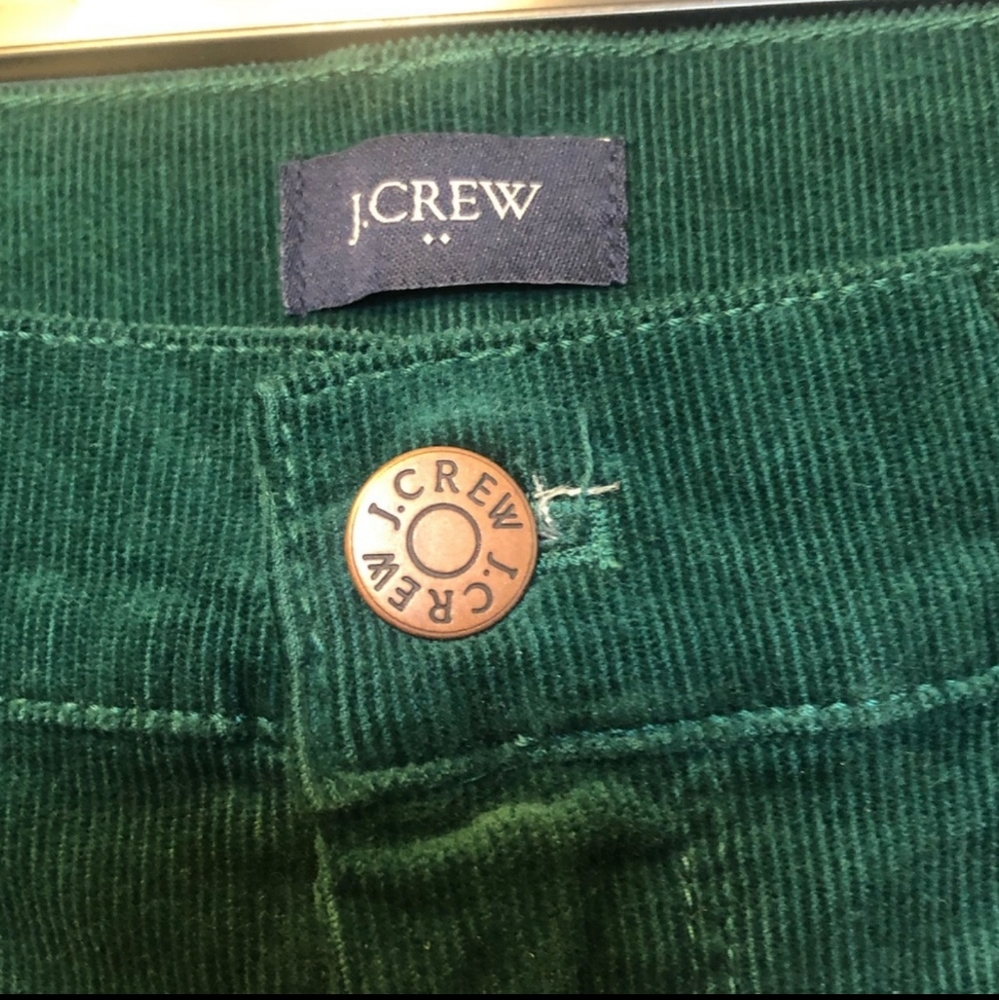 J Crew Hunter Green Corduroys Size 31